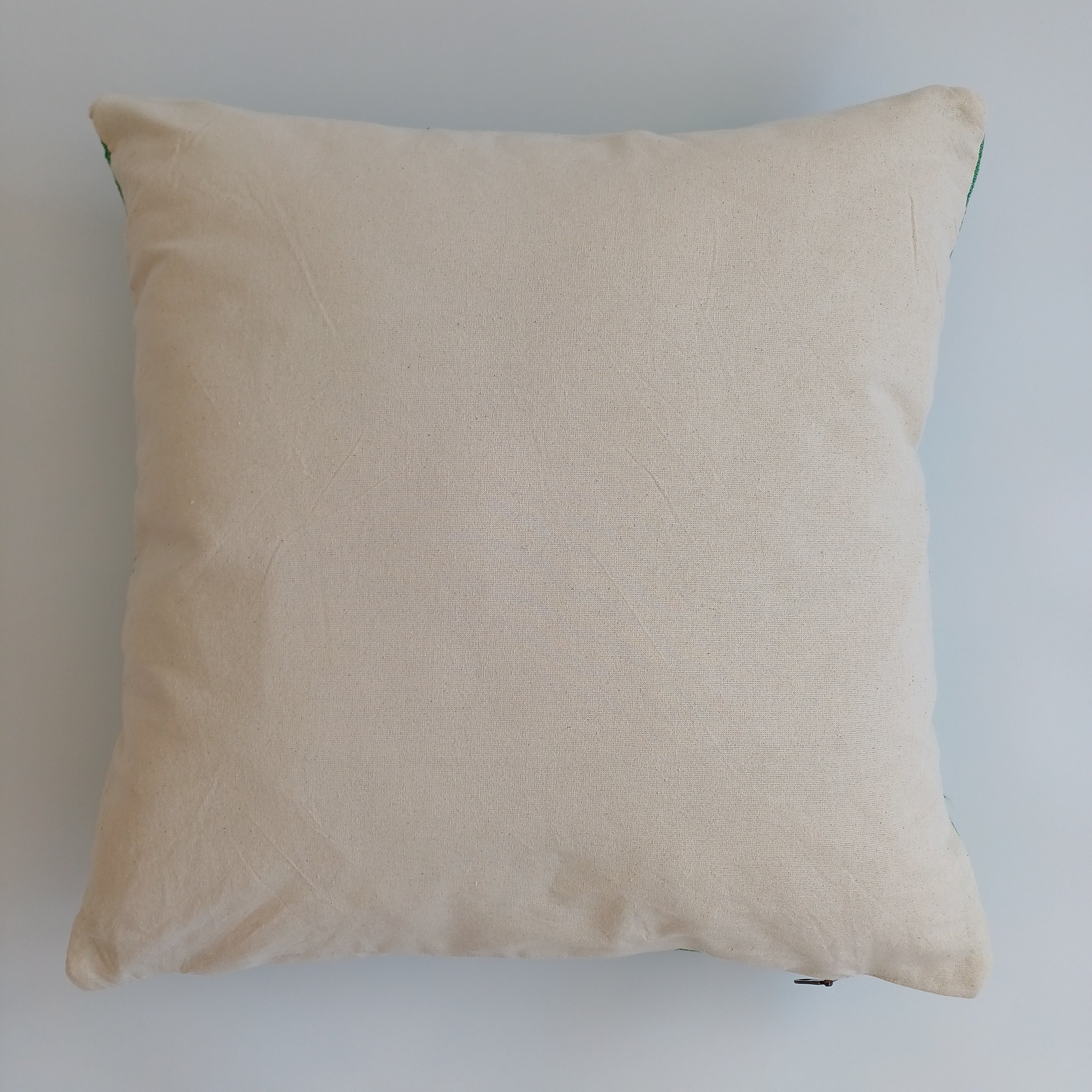 Moroccan Handmade Green Cactus Silk Cushion Cover 20''x20'' / 50x50 CM