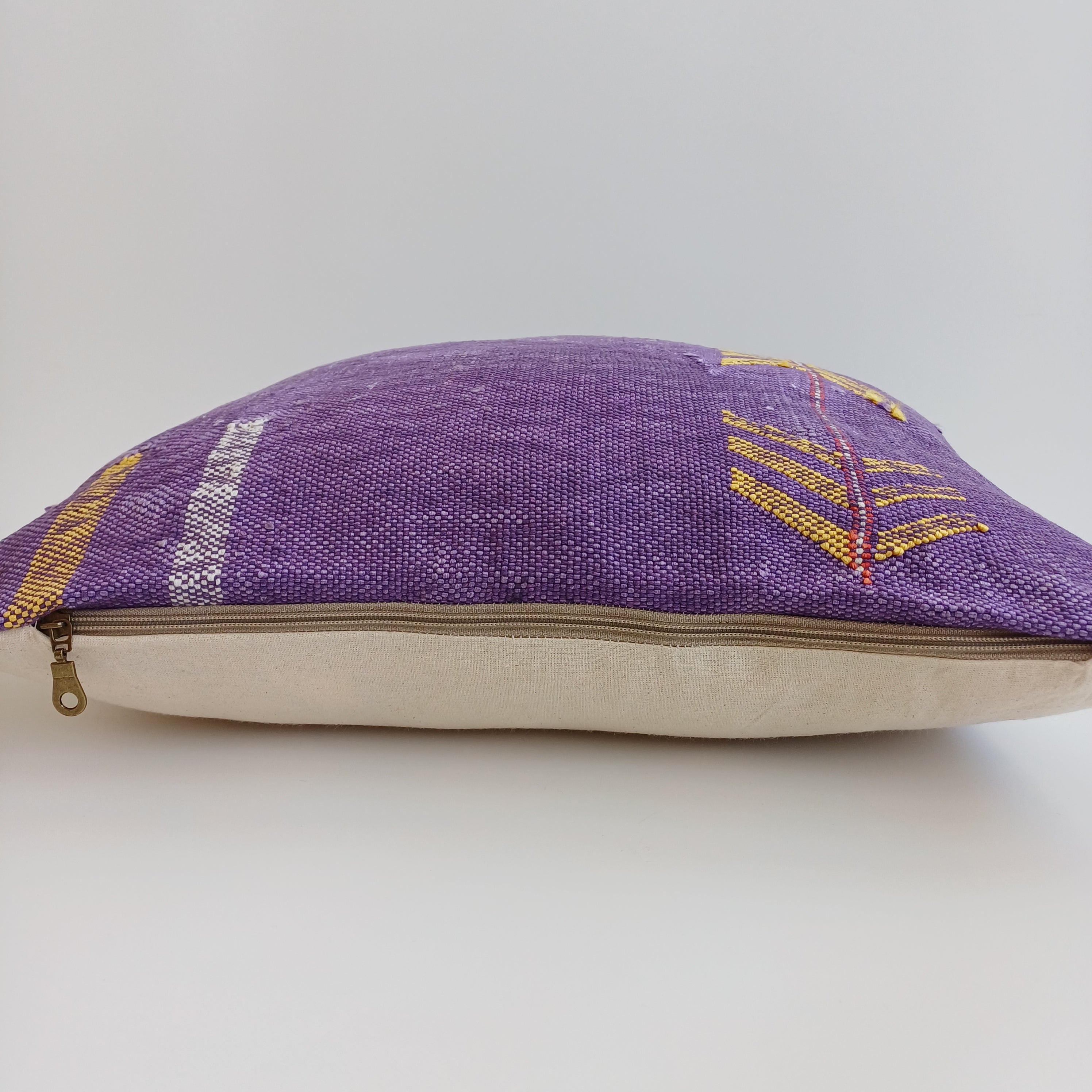 Moroccan Handmade Purple Cactus Silk Cushion Cover 20''x20'' / 50x50 CM