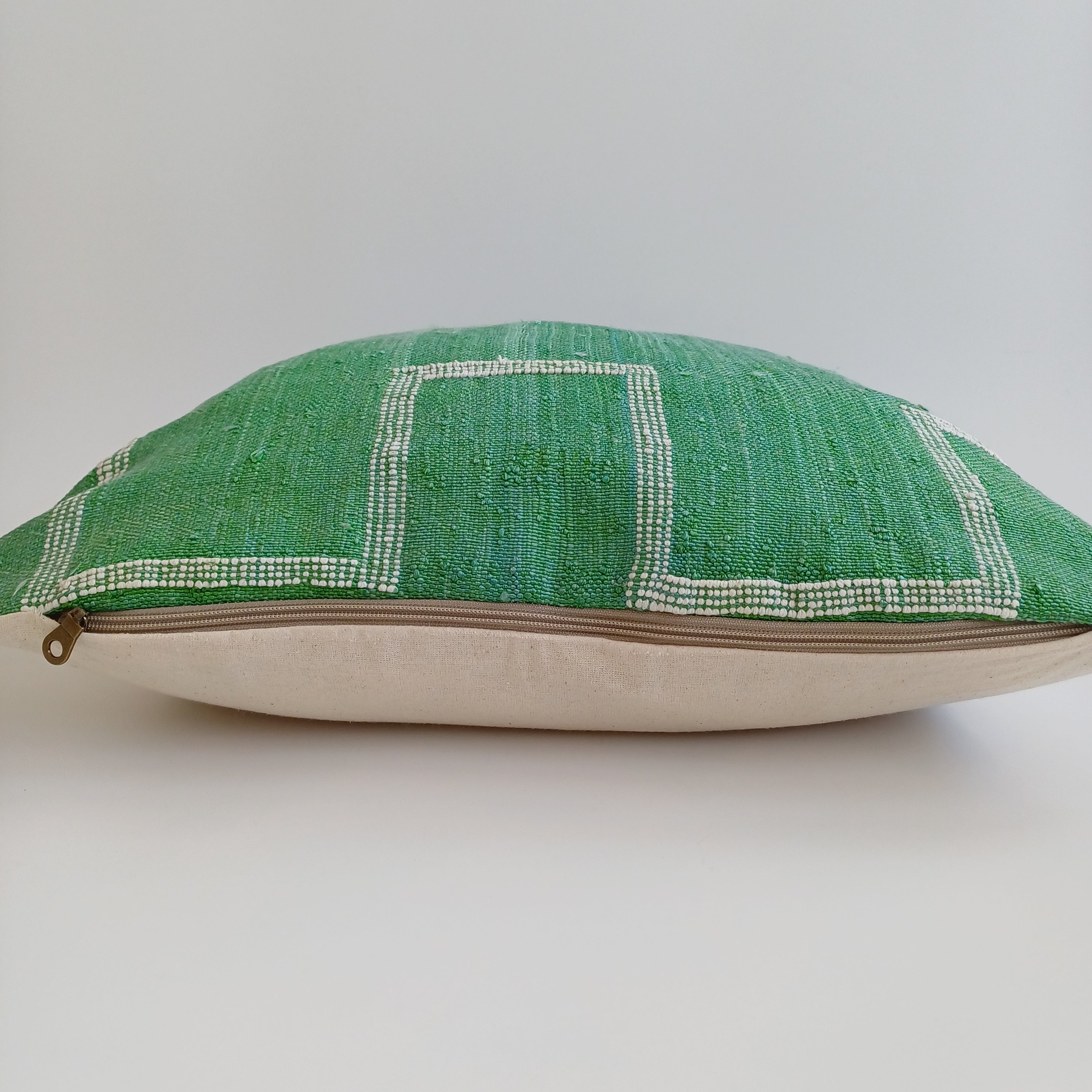 Moroccan Handmade Green Cactus Silk Cushion Cover 20''x20'' / 50x50 CM
