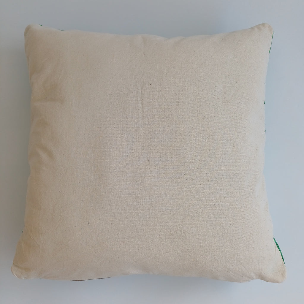 Moroccan Handmade Green Cactus Silk Cushion Cover 20''x20'' / 50x50 CM