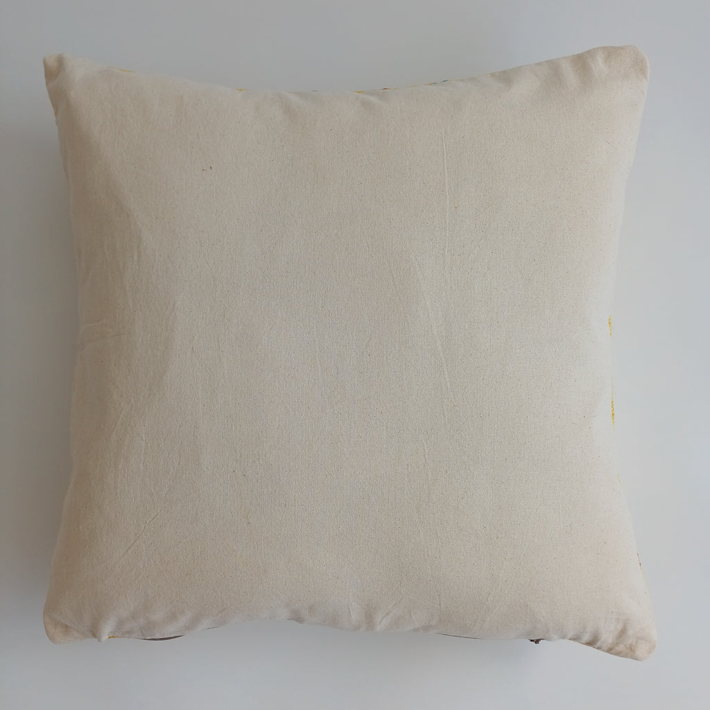 Moroccan Handmade Mustard Yellow Cactus Silk Cushion Cover 20''x20'' / 50x50 CM