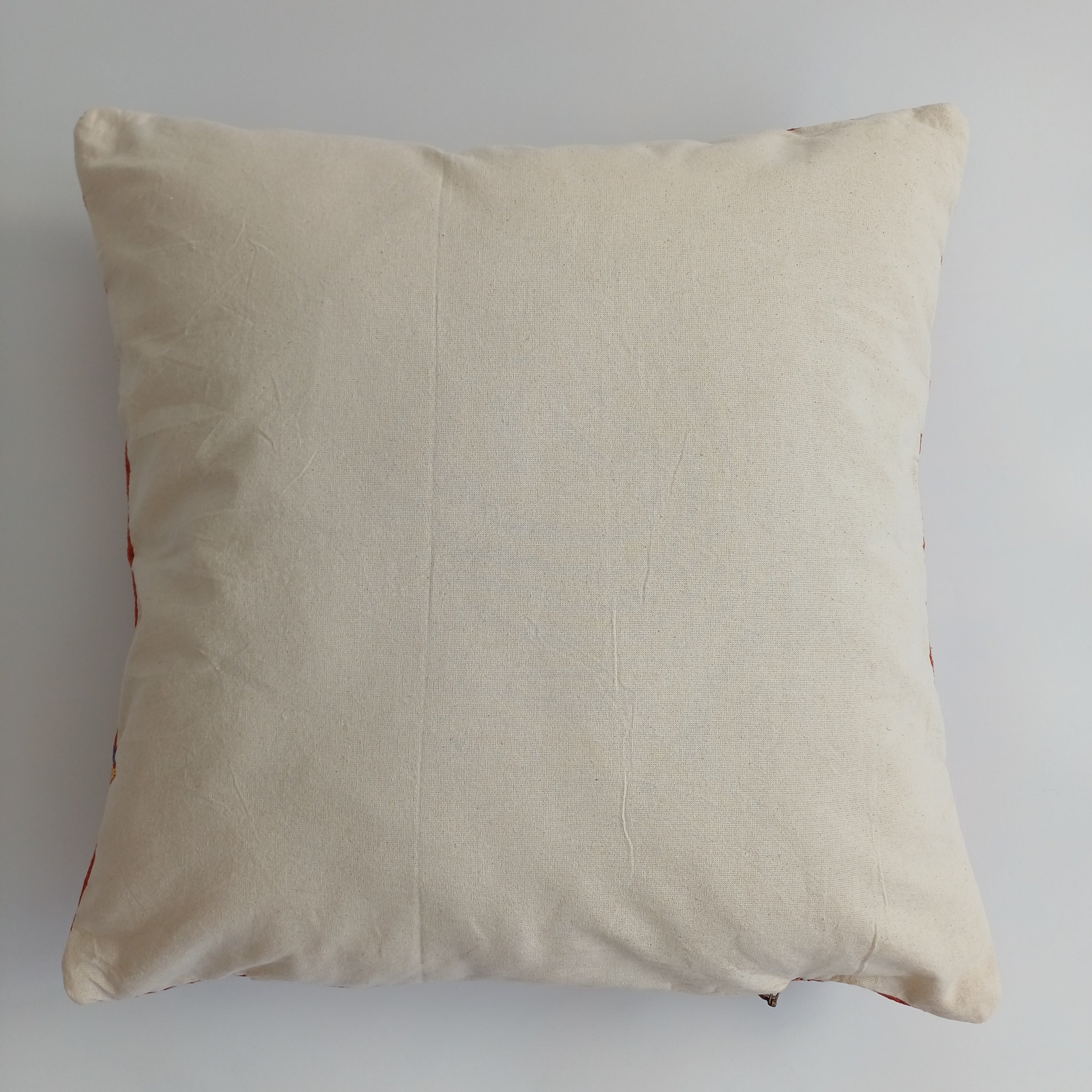 Moroccan Handmade Orange Red Cactus Silk Cushion Cover 20''x20'' / 50x50 CM