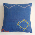 Moroccan Handmade Royal Blue Cactus Silk Cushion Cover 20''x20'' / 50x50 CM