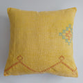 Moroccan Handmade Mustard Yellow Cactus Silk Cushion Cover 20''x20'' / 50x50 CM