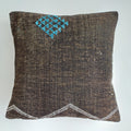 Moroccan Handmade Charcoal Brown Cactus Silk Cushion Cover 20''x20'' / 50x50 CM