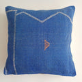 Moroccan Handmade Royal Blue Cactus Silk Cushion Cover 20''x20'' / 50x50 CM