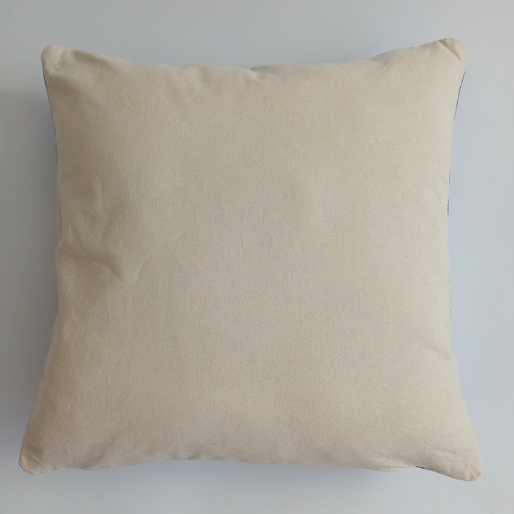 Moroccan Handmade Royal Blue Cactus Silk Cushion Cover 20''x20'' / 50x50 CM