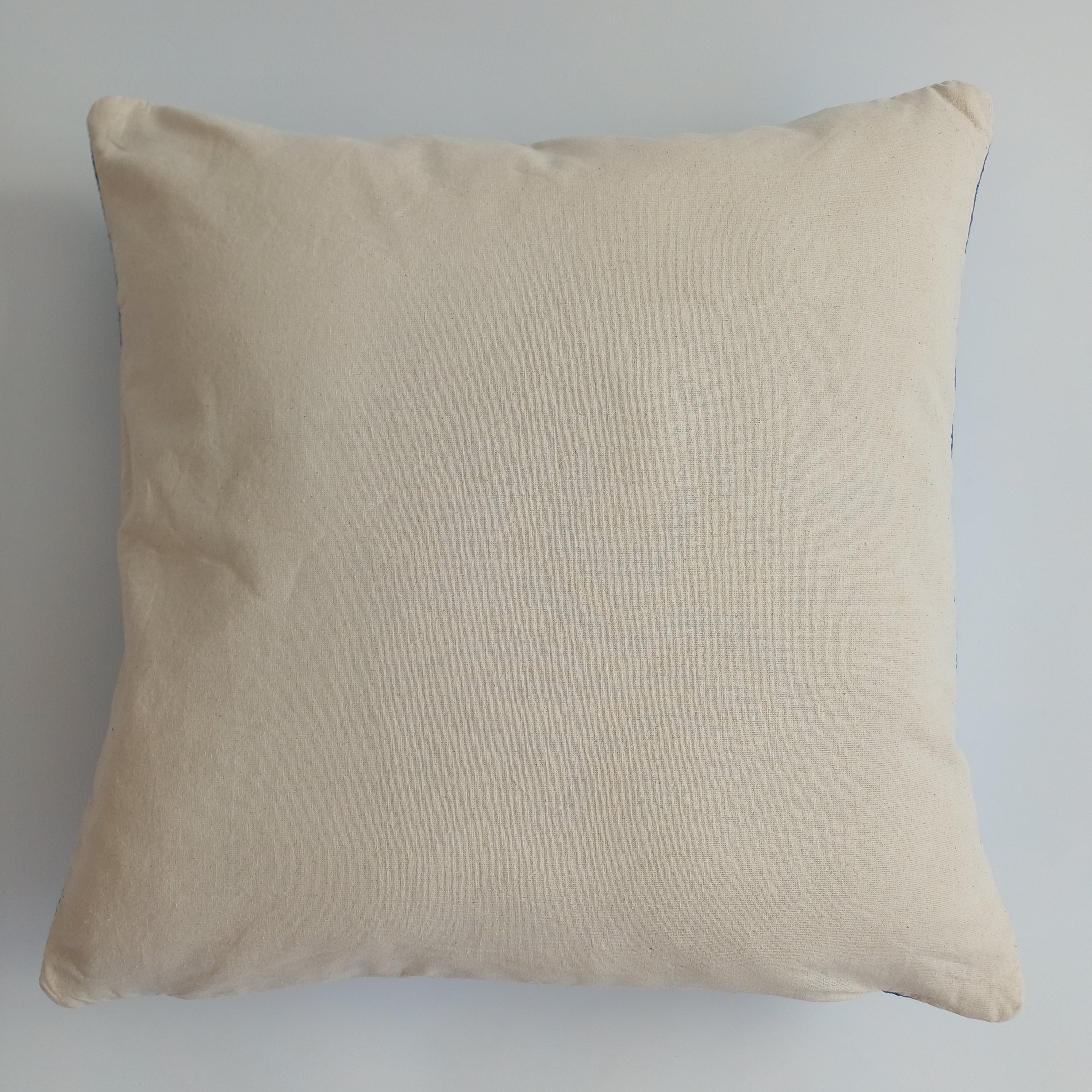 Moroccan Handmade Royal Blue Cactus Silk Cushion Cover 20''x20'' / 50x50 CM