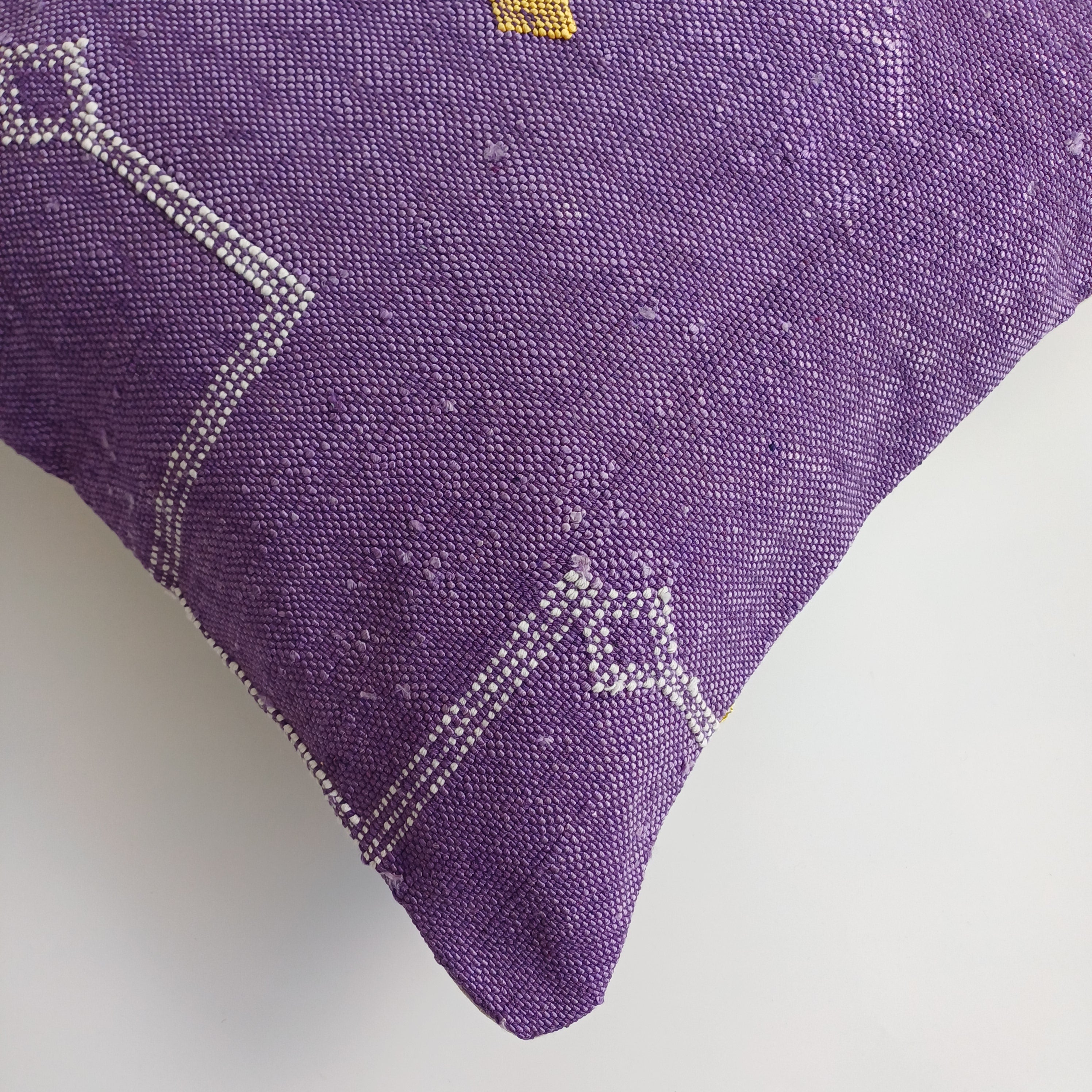 Moroccan Handmade Purple Cactus Silk Cushion Cover 20''x20'' / 50x50 CM