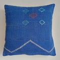 Moroccan Handmade Royal Blue Cactus Silk Cushion Cover 20''x20'' / 50x50 CM