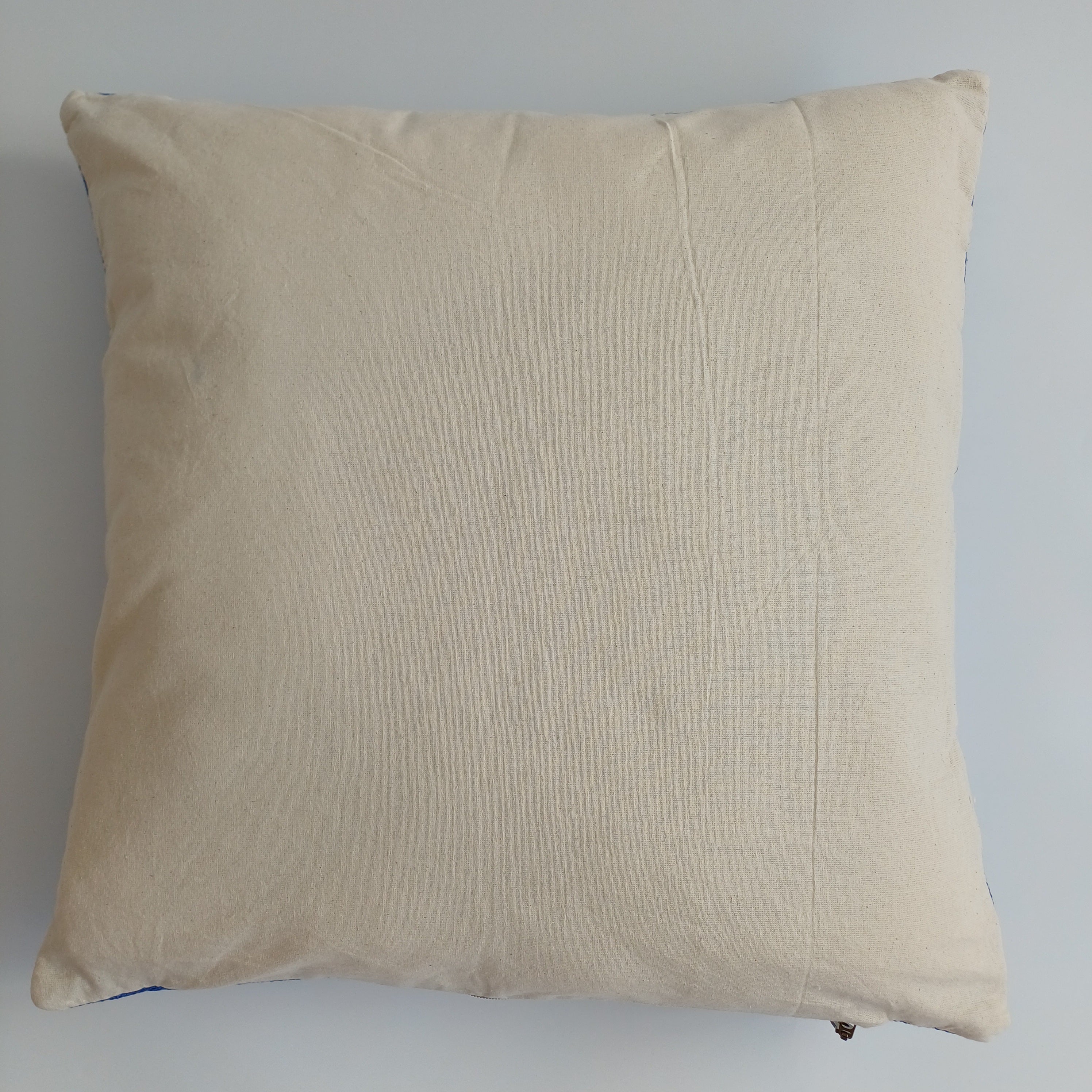 Moroccan Handmade Royal Blue Cactus Silk Cushion Cover 20''x20'' / 50x50 CM