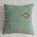 Moroccan Handmade Sage Green Cactus Silk Cushion Cover 20''x20'' / 50x50 CM