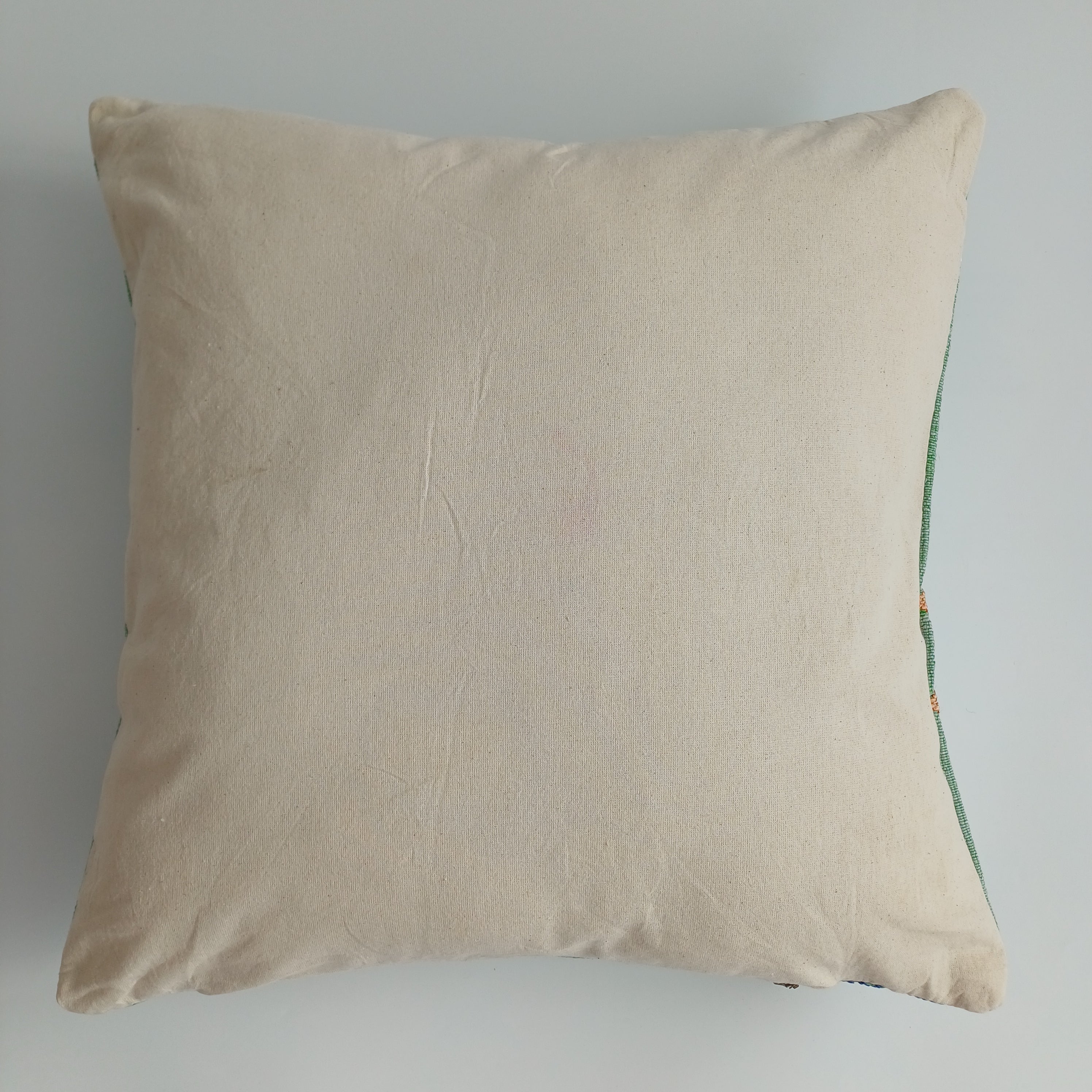 Moroccan Handmade Sage Green Cactus Silk Cushion Cover 20''x20'' / 50x50 CM
