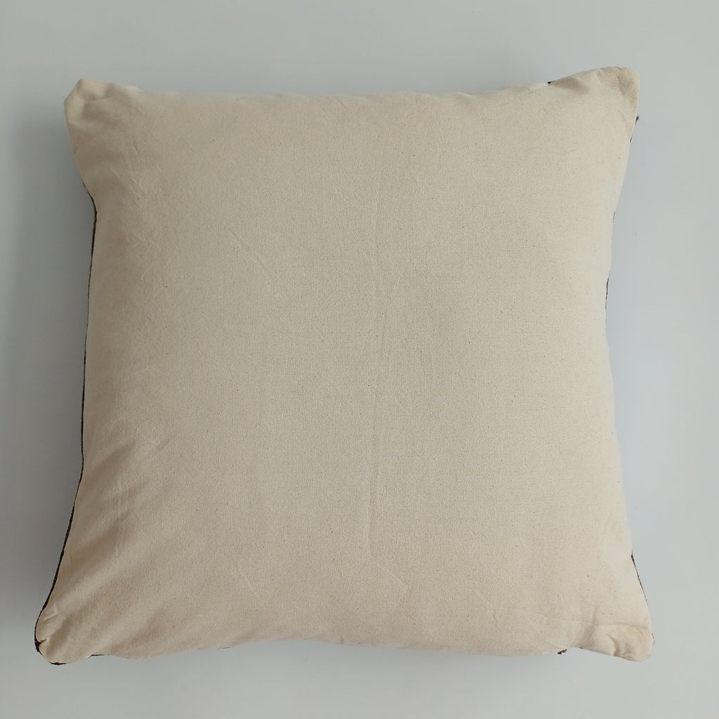 Moroccan Handmade Charcoal Brown Cactus Silk Cushion Cover 20''x20'' / 50x50 CM