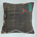 Moroccan Handmade Charcoal Brown Cactus Silk Cushion Cover 20''x20'' / 50x50 CM