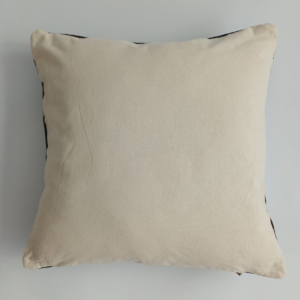 Moroccan Handmade Charcoal Brown Cactus Silk Cushion Cover 20''x20'' / 50x50 CM