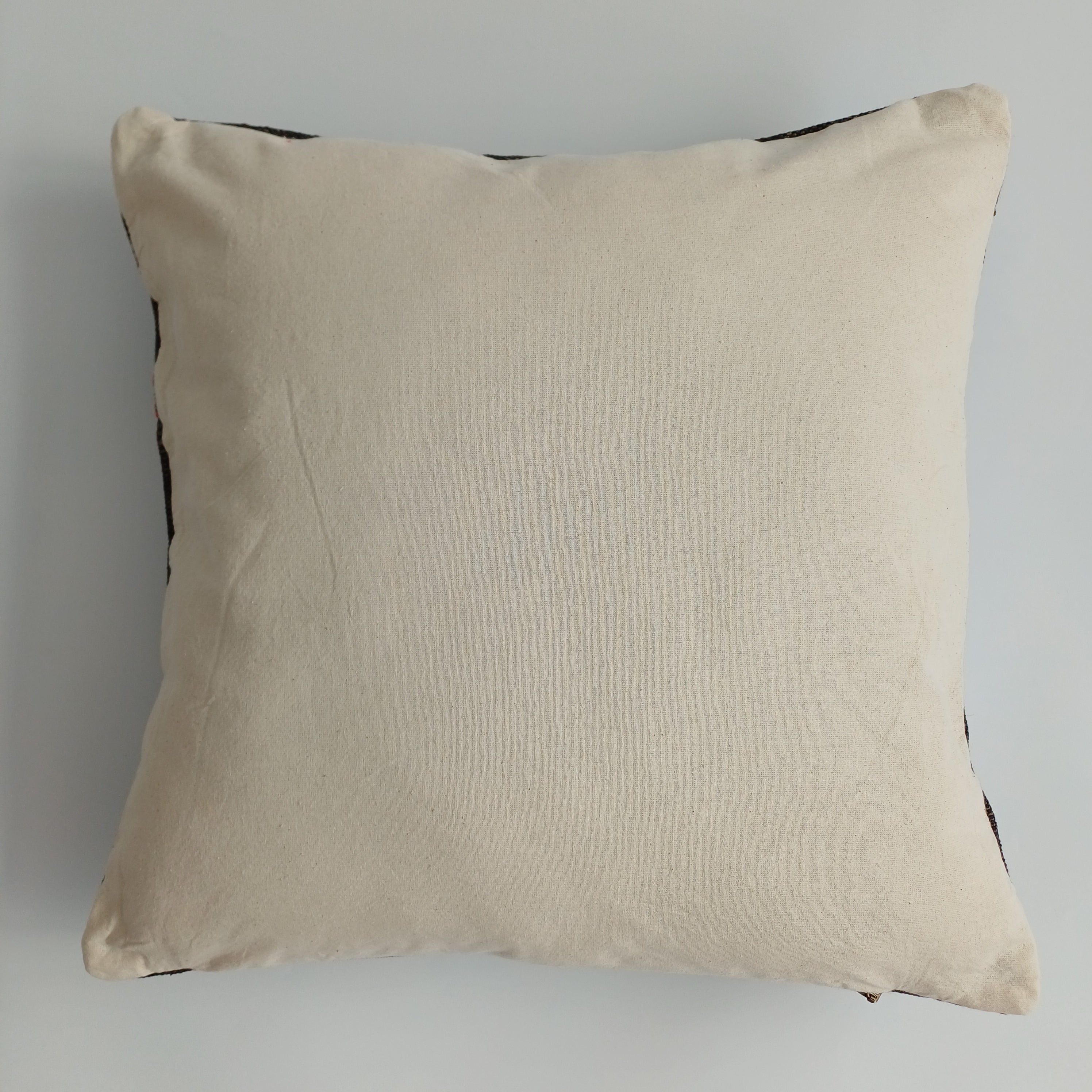Moroccan Handmade Charcoal Brown Cactus Silk Cushion Cover 20''x20'' / 50x50 CM