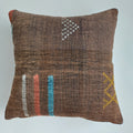 Moroccan Handmade Charcoal Brown Cactus Silk Cushion Cover 20''x20'' / 50x50 CM