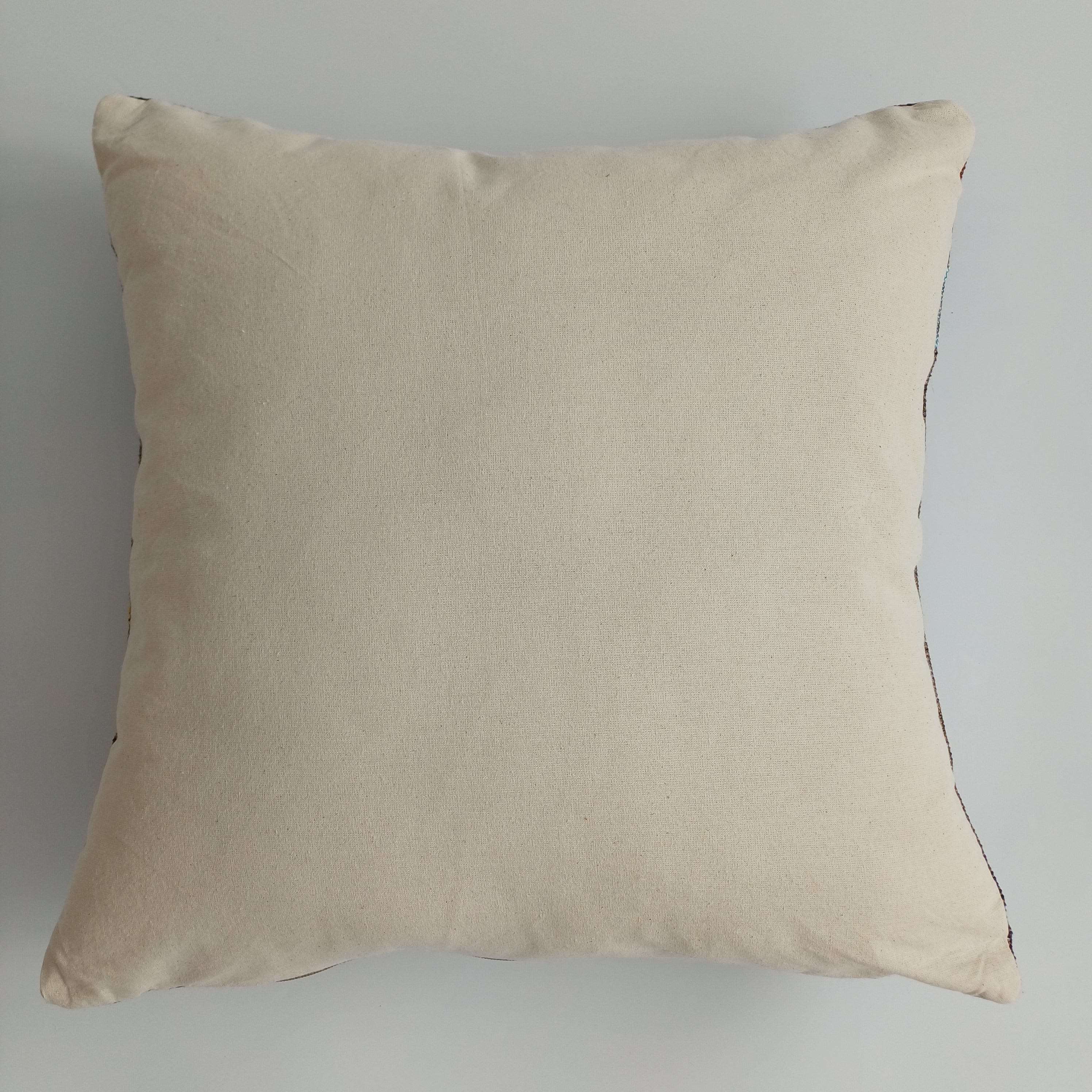 Moroccan Handmade Charcoal Brown Cactus Silk Cushion Cover 20''x20'' / 50x50 CM