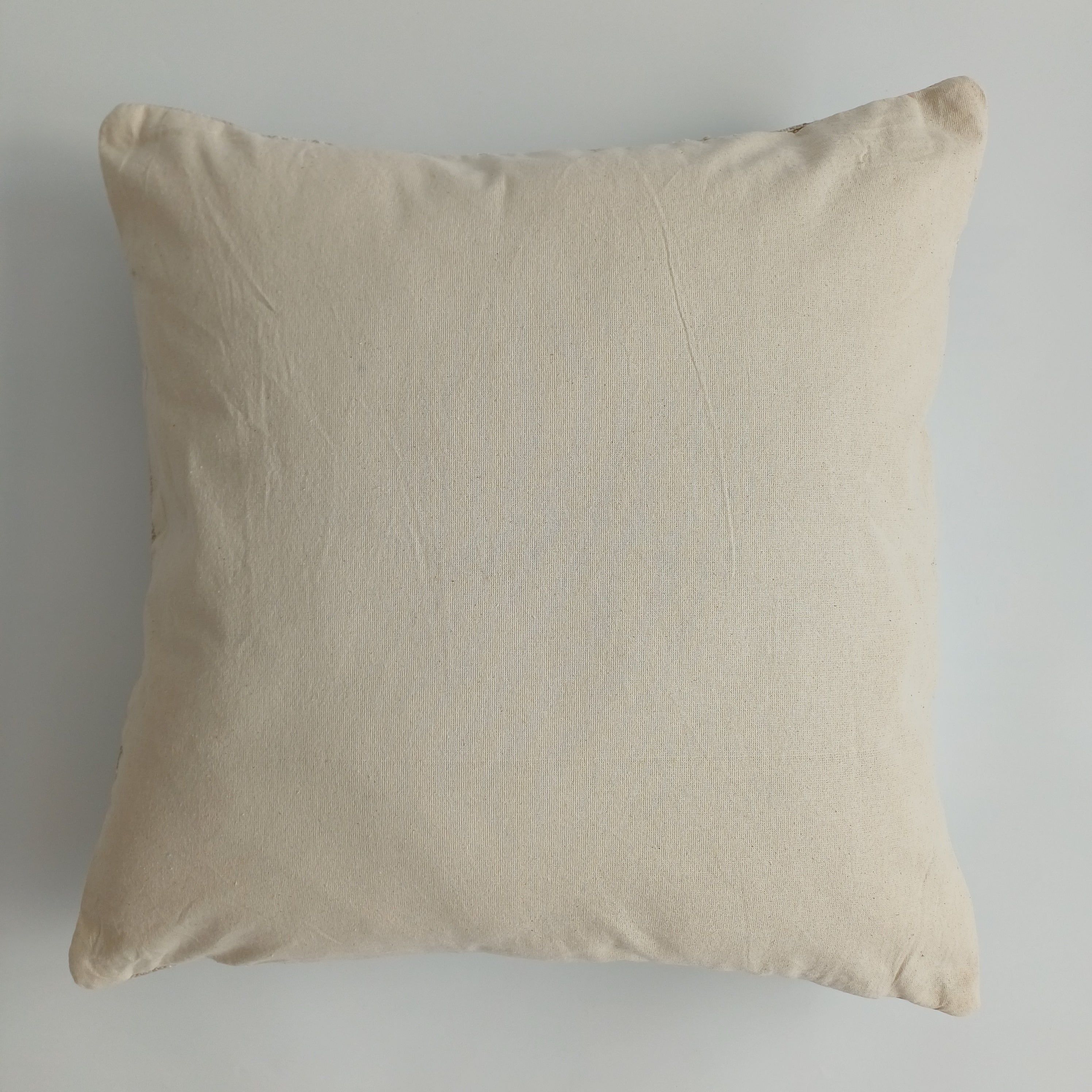 Moroccan Handmade Oatmeal Cactus Silk Cushion Cover 20''x20'' / 50x50 CM