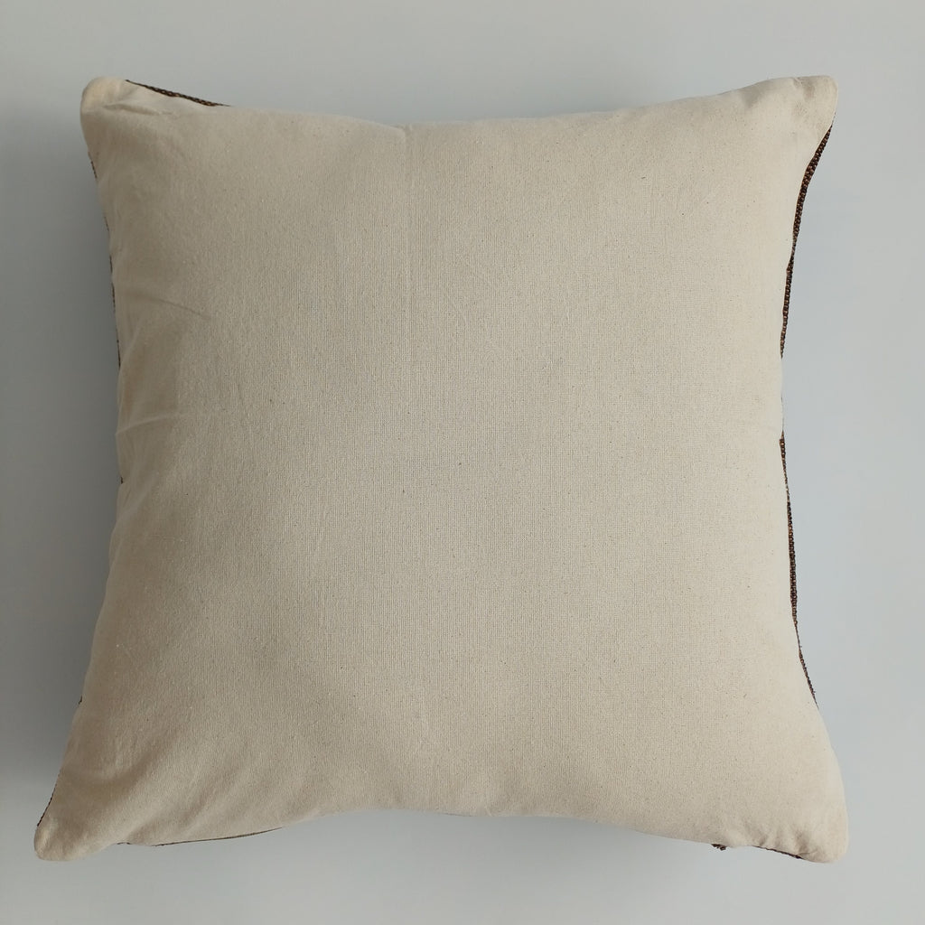 Moroccan Handmade Charcoal Brown Cactus Silk Cushion Cover 20''x20'' / 50x50 CM