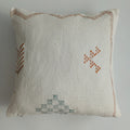 Moroccan Handmade Cream White Cactus Silk Cushion Cover 20''x20'' / 50x50 CM