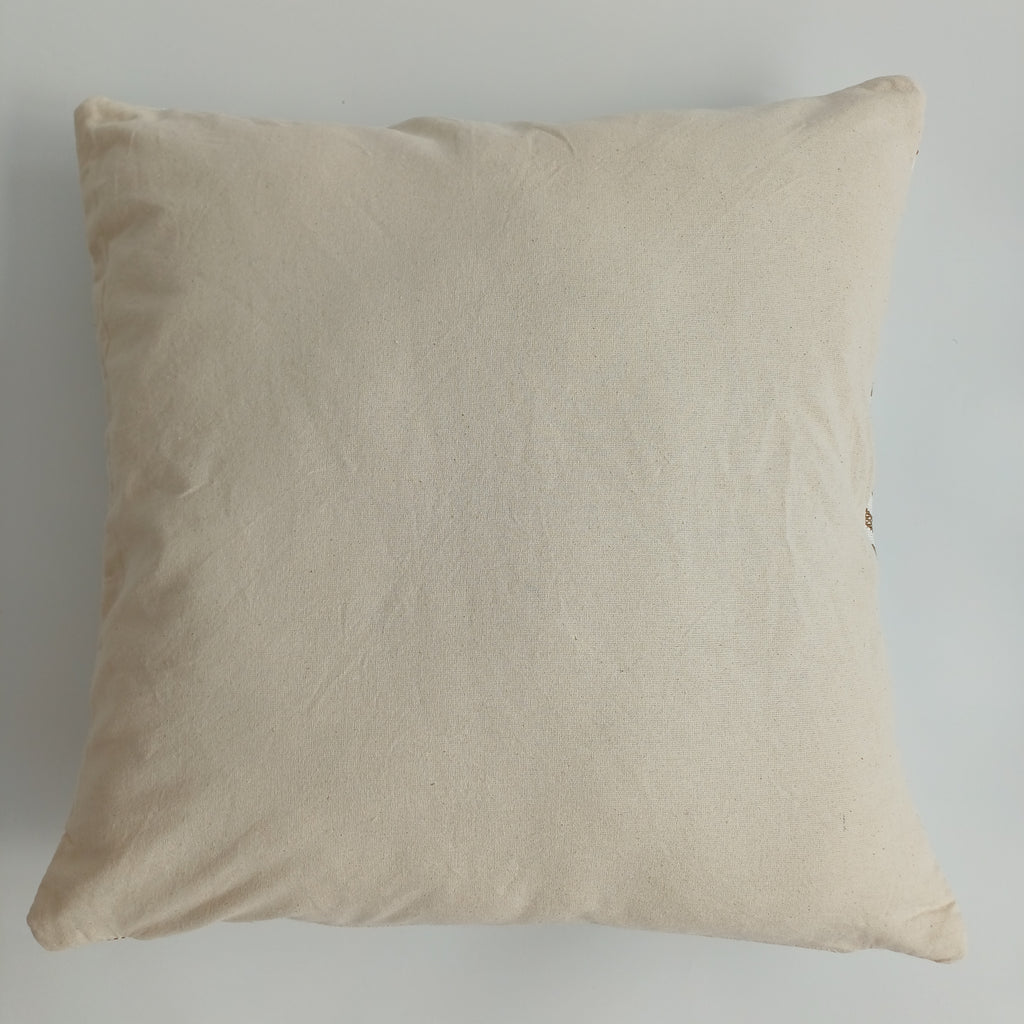 Moroccan Handmade Cream White Cactus Silk Cushion Cover 20''x20'' / 50x50 CM