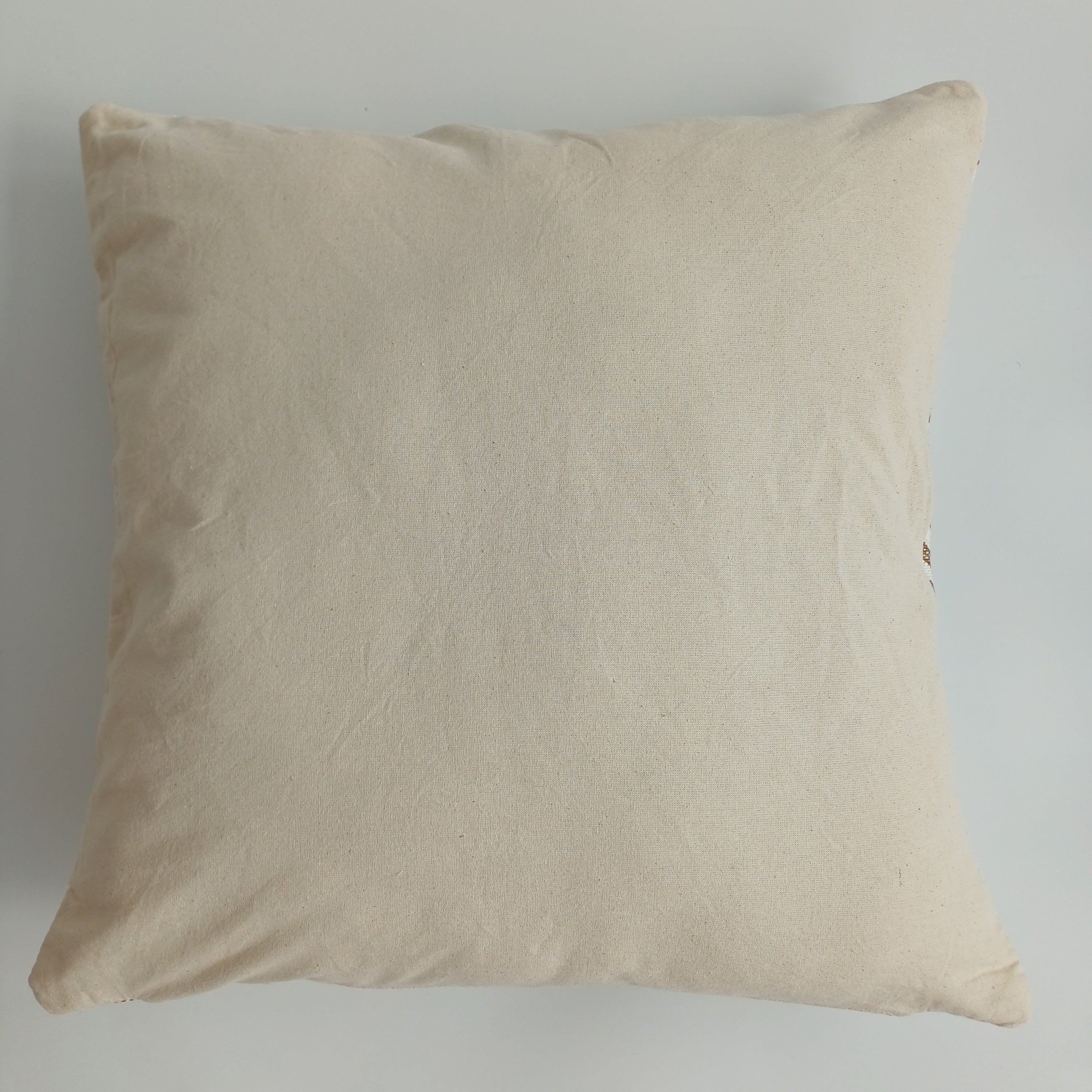 Moroccan Handmade Cream White Cactus Silk Cushion Cover 20''x20'' / 50x50 CM