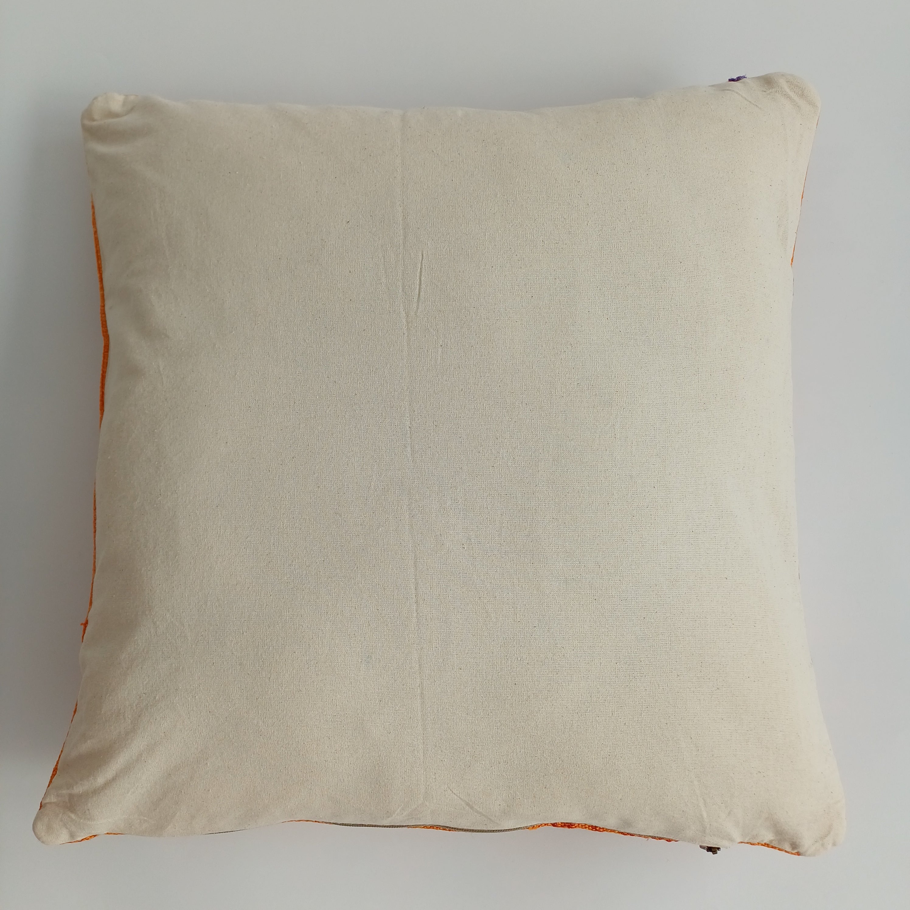 Moroccan Handmade Sunset Orange Cactus Silk Cushion Cover 20''x20'' / 50x50 CM