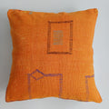 Moroccan Handmade Sunset Orange Cactus Silk Cushion Cover 20''x20'' / 50x50 CM