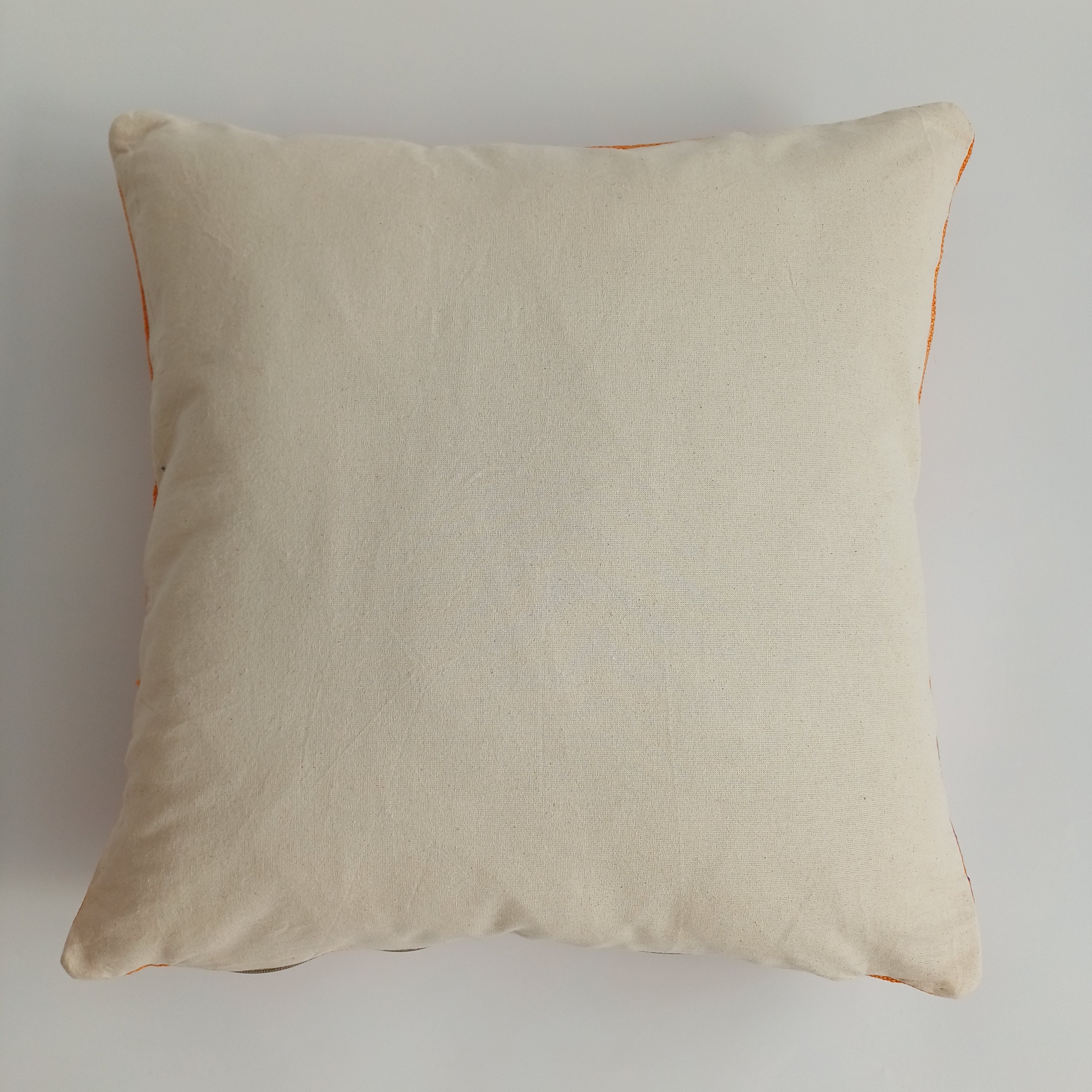 Moroccan Handmade Sunset Orange Cactus Silk Cushion Cover 20''x20'' / 50x50 CM
