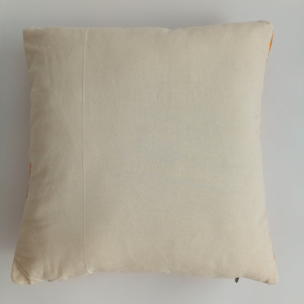 Moroccan Handmade Sunset Orange Cactus Silk Cushion Cover 20''x20'' / 50x50 CM