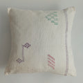 Moroccan Handmade Cream White Cactus Silk Cushion Cover 20''x20'' / 50x50 CM