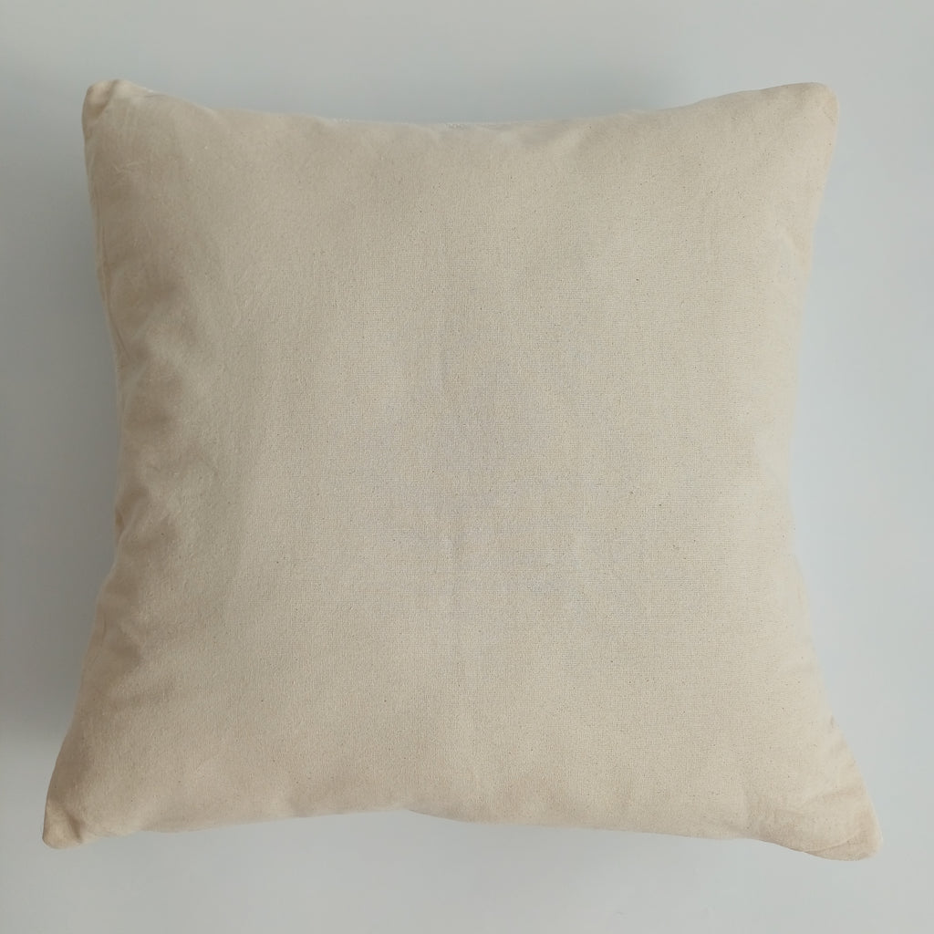 Moroccan Handmade Cream White Cactus Silk Cushion Cover 20''x20'' / 50x50 CM