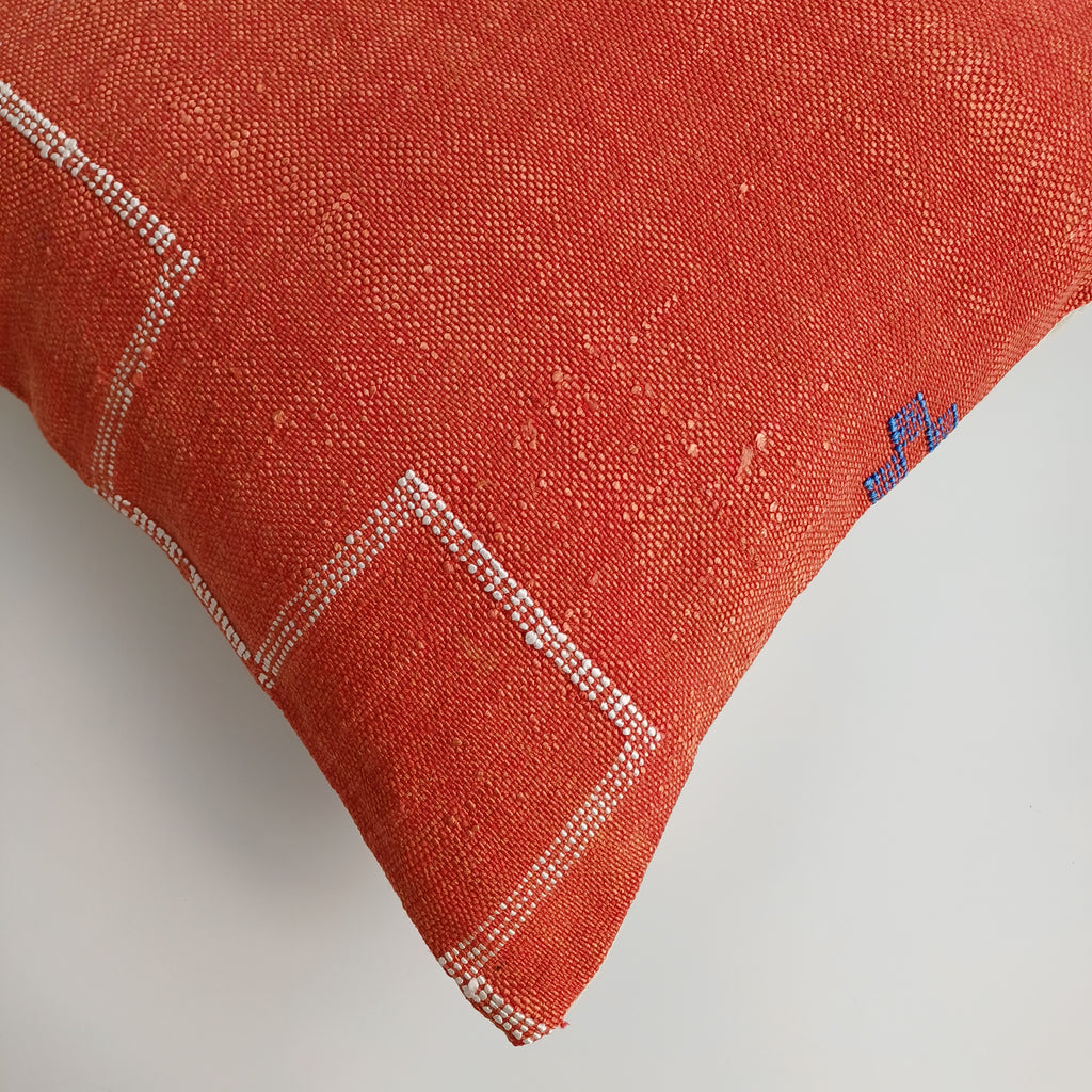 Moroccan Handmade Red Cactus Silk Cushion Cover 20''x20'' / 50x50 CM