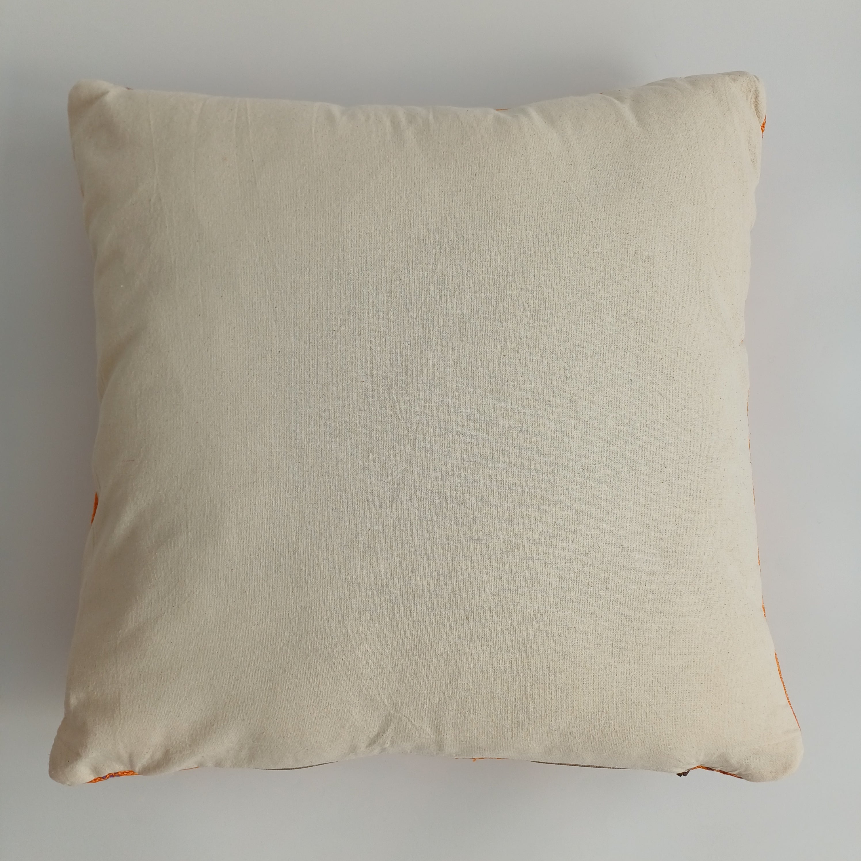 Moroccan Handmade Sunset Orange Cactus Silk Cushion Cover 20''x20'' / 50x50 CM