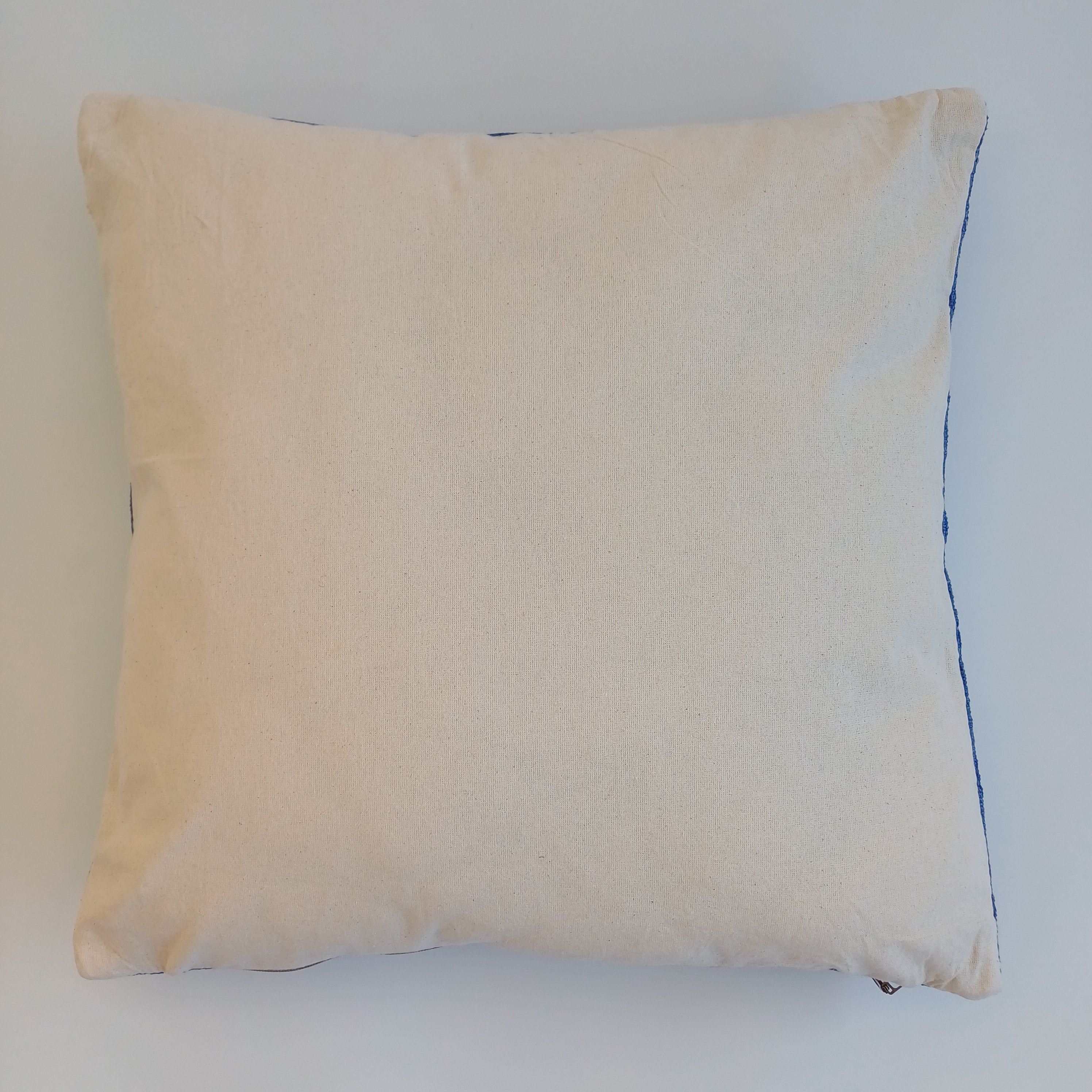 Moroccan Handmade Royal Blue Cactus Silk Cushion Cover 20''x20'' / 50x50 CM