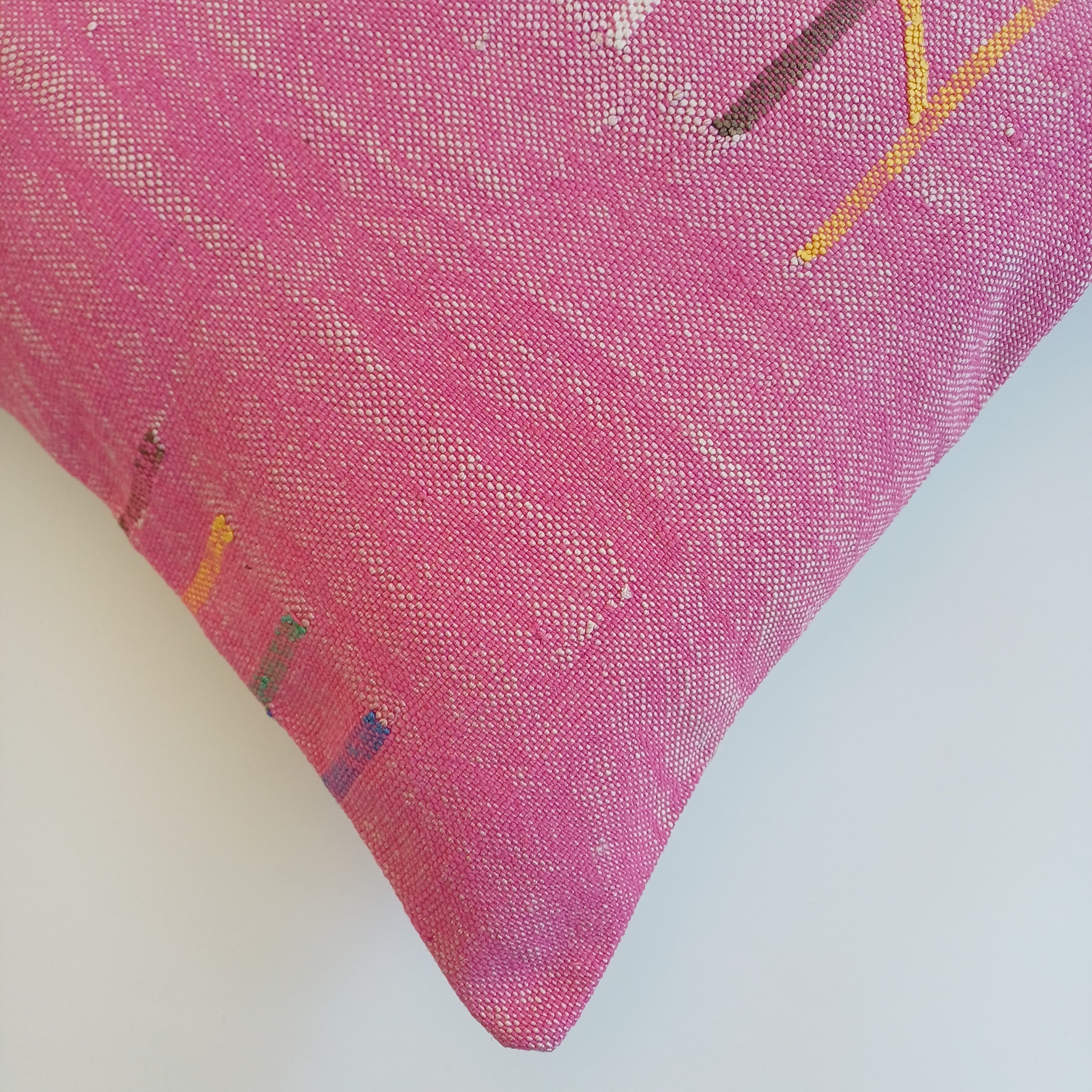 Moroccan Handmade Pink Cactus Silk Cushion Cover 20''x20'' / 50x50 CM