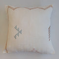 Moroccan Handmade Cream White Cactus Silk Cushion Cover 20''x20'' / 50x50 CM