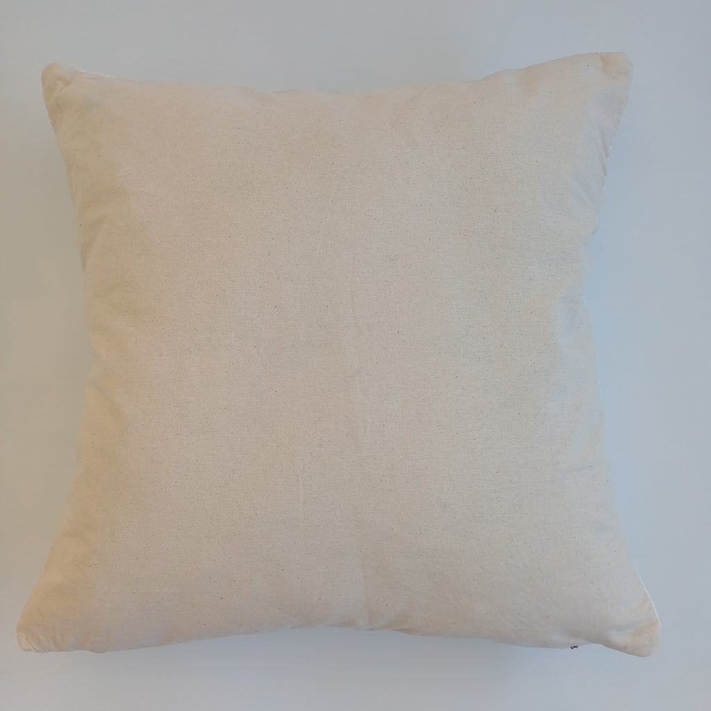 Moroccan Handmade Cream White Cactus Silk Cushion Cover 20''x20'' / 50x50 CM