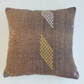 Moroccan Handmade Charcoal Brown Cactus Silk Cushion Cover 20''x20'' / 50x50 CM