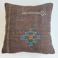 Moroccan Handmade Charcoal Brown Cactus Silk Cushion Cover 20''x20'' / 50x50 CM