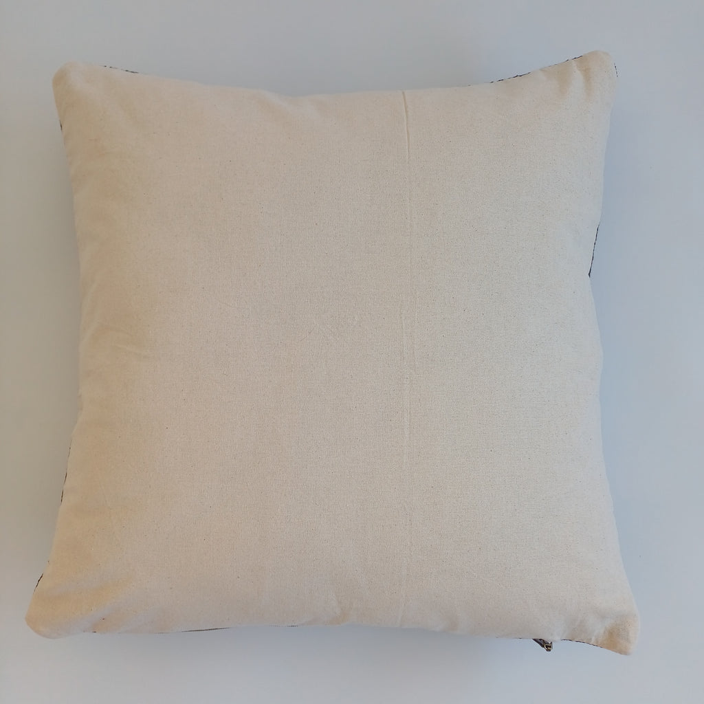 Moroccan Handmade Charcoal Brown Cactus Silk Cushion Cover 20''x20'' / 50x50 CM