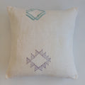 Moroccan Handmade Cream White Cactus Silk Cushion Cover 20''x20'' / 50x50 CM