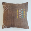 Moroccan Handmade Charcoal Brown Cactus Silk Cushion Cover 20''x20'' / 50x50 CM