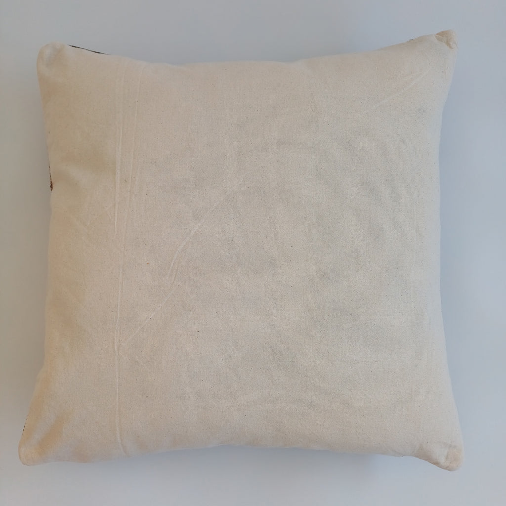 Moroccan Handmade Charcoal Brown Cactus Silk Cushion Cover 20''x20'' / 50x50 CM