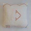 Moroccan Handmade Cream White Cactus Silk Cushion Cover 20''x20'' / 50x50 CM