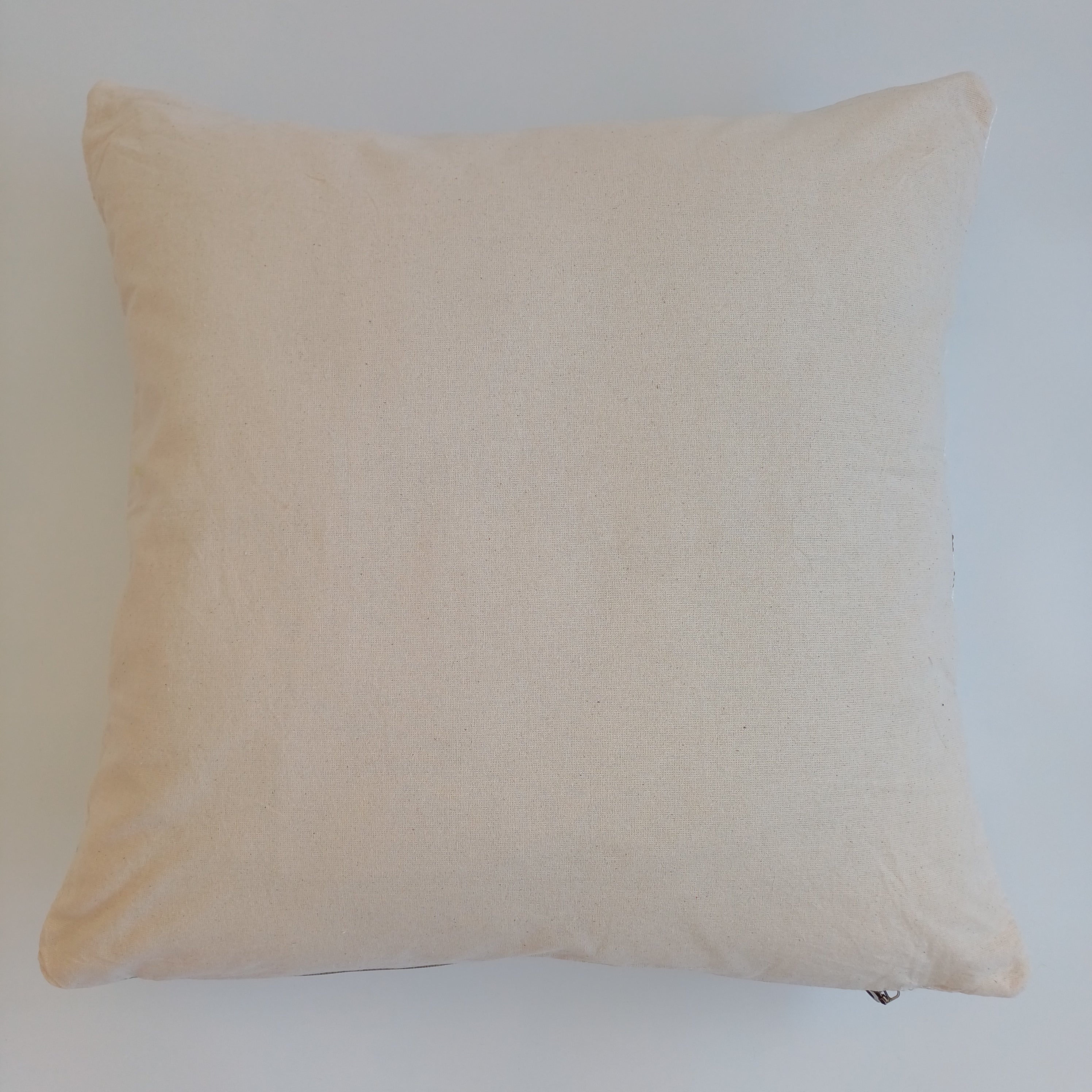 Moroccan Handmade Cream White Cactus Silk Cushion Cover 20''x20'' / 50x50 CM