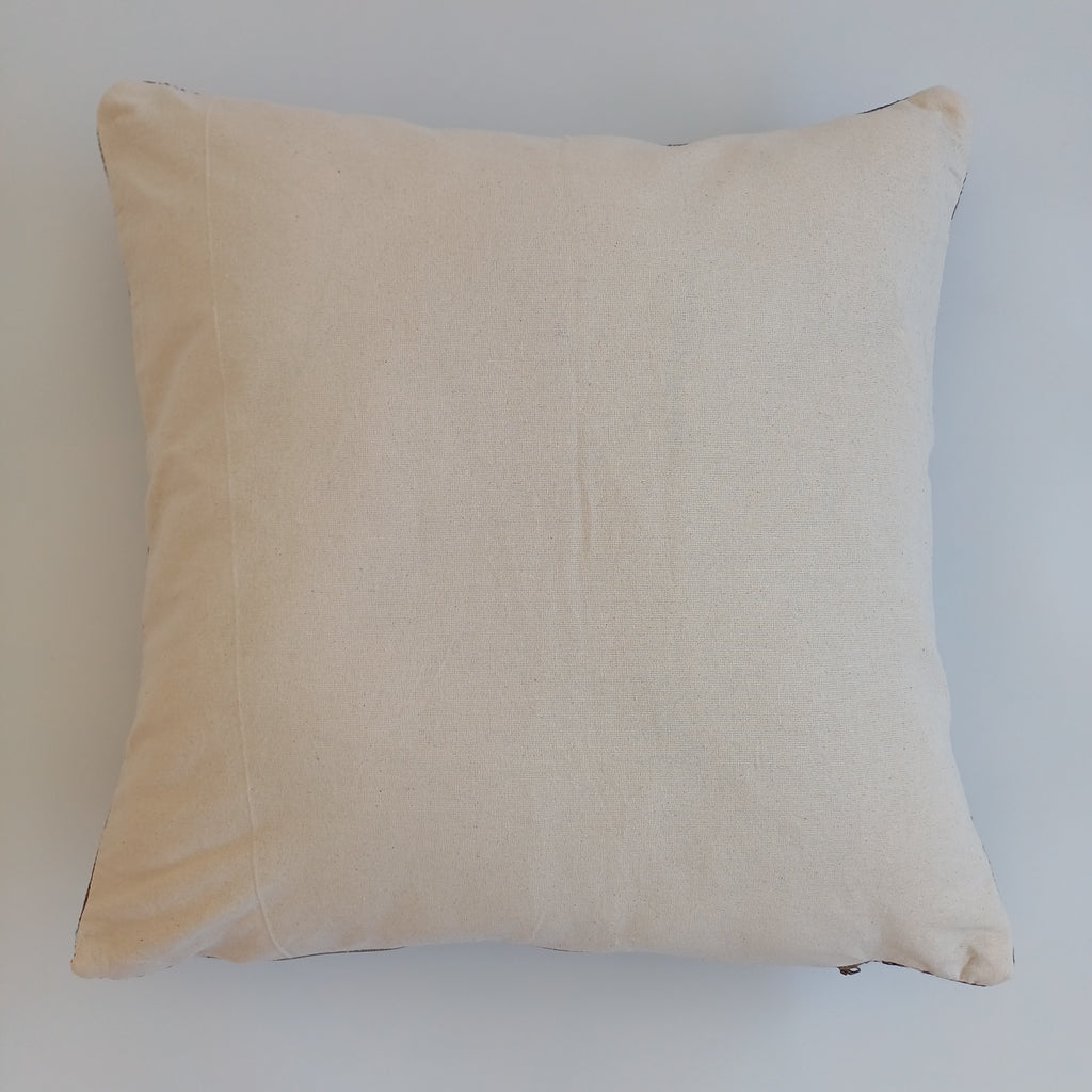 Moroccan Handmade Charcoal Brown Cactus Silk Cushion Cover 20''x20'' / 50x50 CM