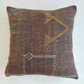 Moroccan Handmade Charcoal Brown Cactus Silk Cushion Cover 19''x19'' / 47x47 CM